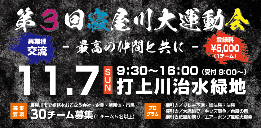 第3回 寝屋川大運動会　開催のご案内